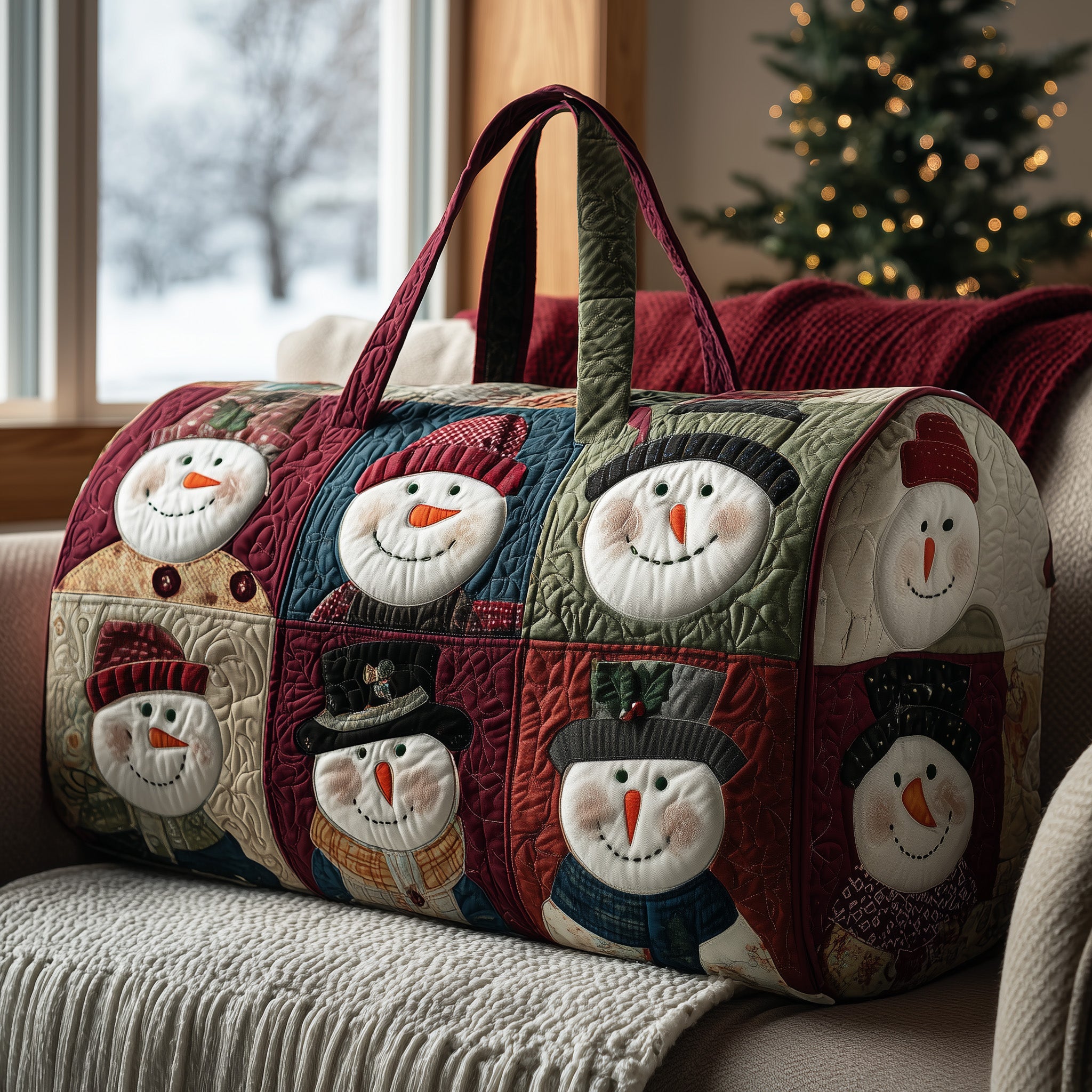 Frosty Snowman Quilted Duffle Bag Graduation Gift Idea