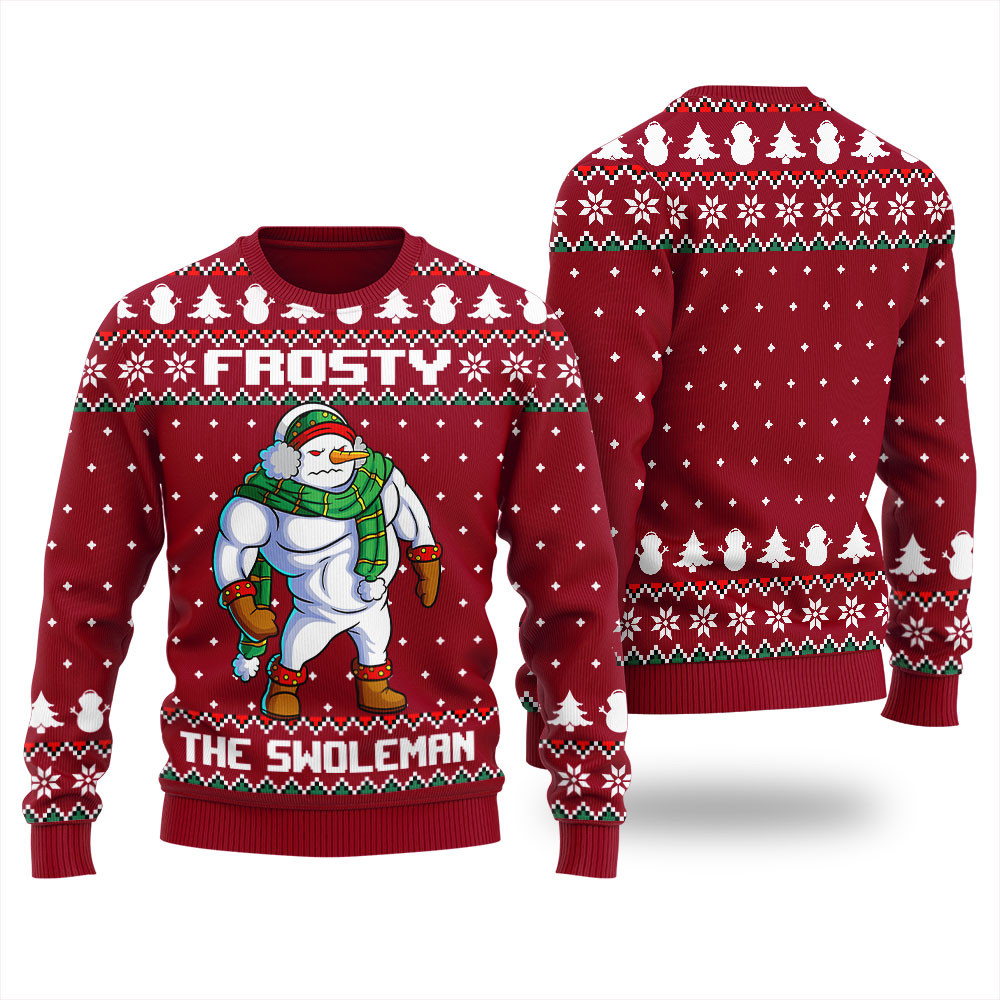 Frosty The Swoleman Ugly Christmas Sweater For Men Exclusive Christmas Sweater Merch Gift Edition