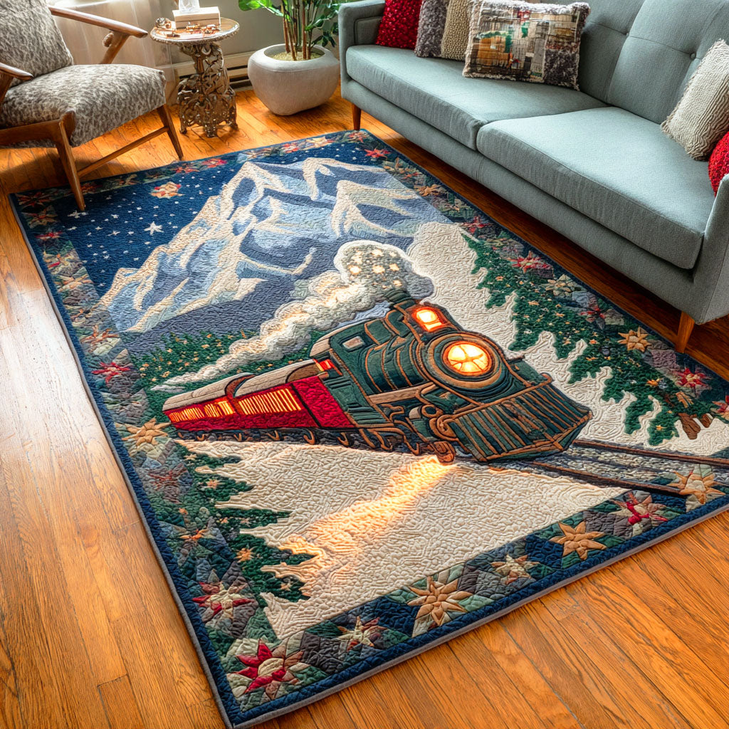 Frosty Track Journey Area Rug Modern Holiday Decor Sunflower Gifts For Mom