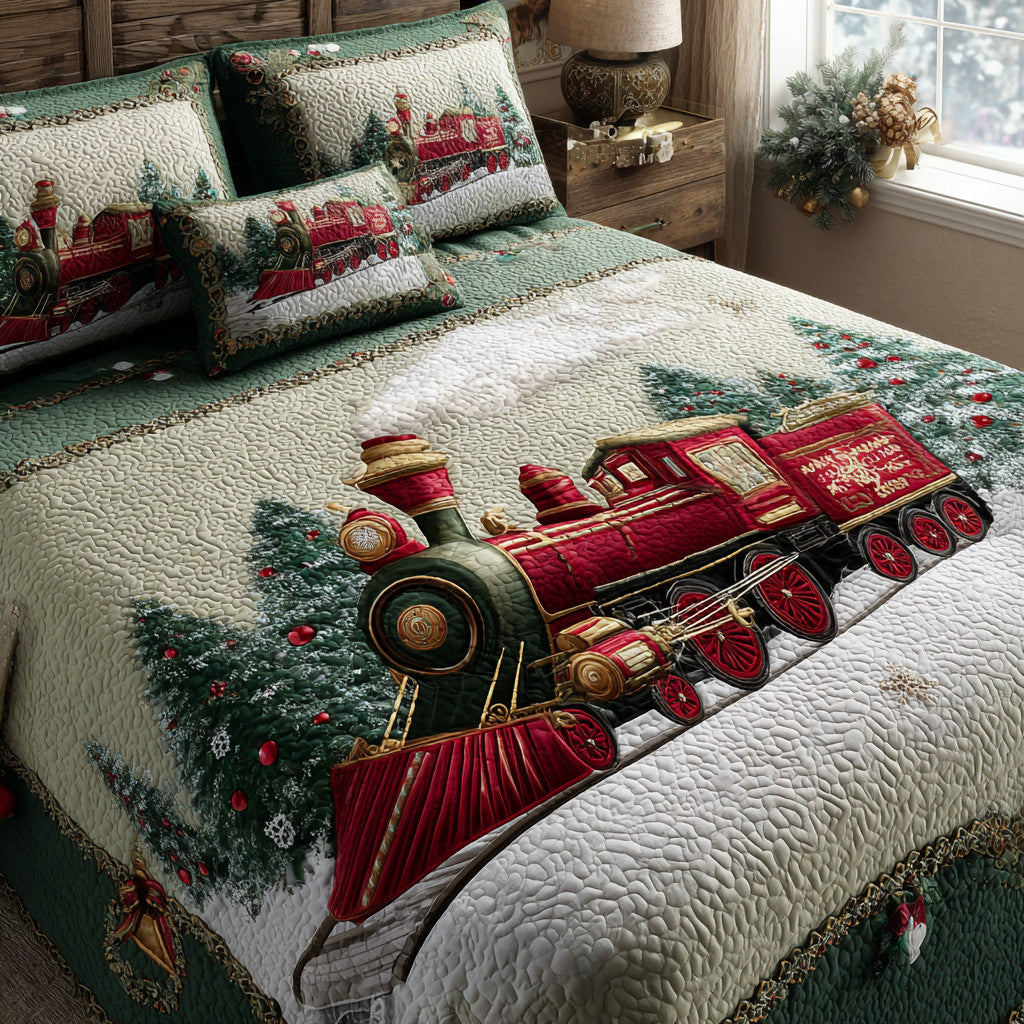 Frosty Tracks Quilted Bedding Set Modern Bedding Set to Upgrade Your Bedroom