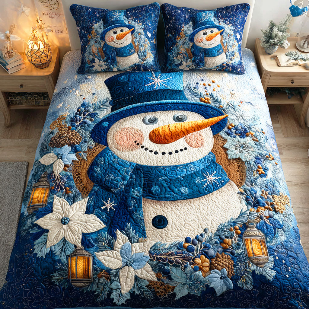 Frozen Christmas Dream Quilted Bedding Set Holiday Season Duvet Cover Set Family Xmas Ideas