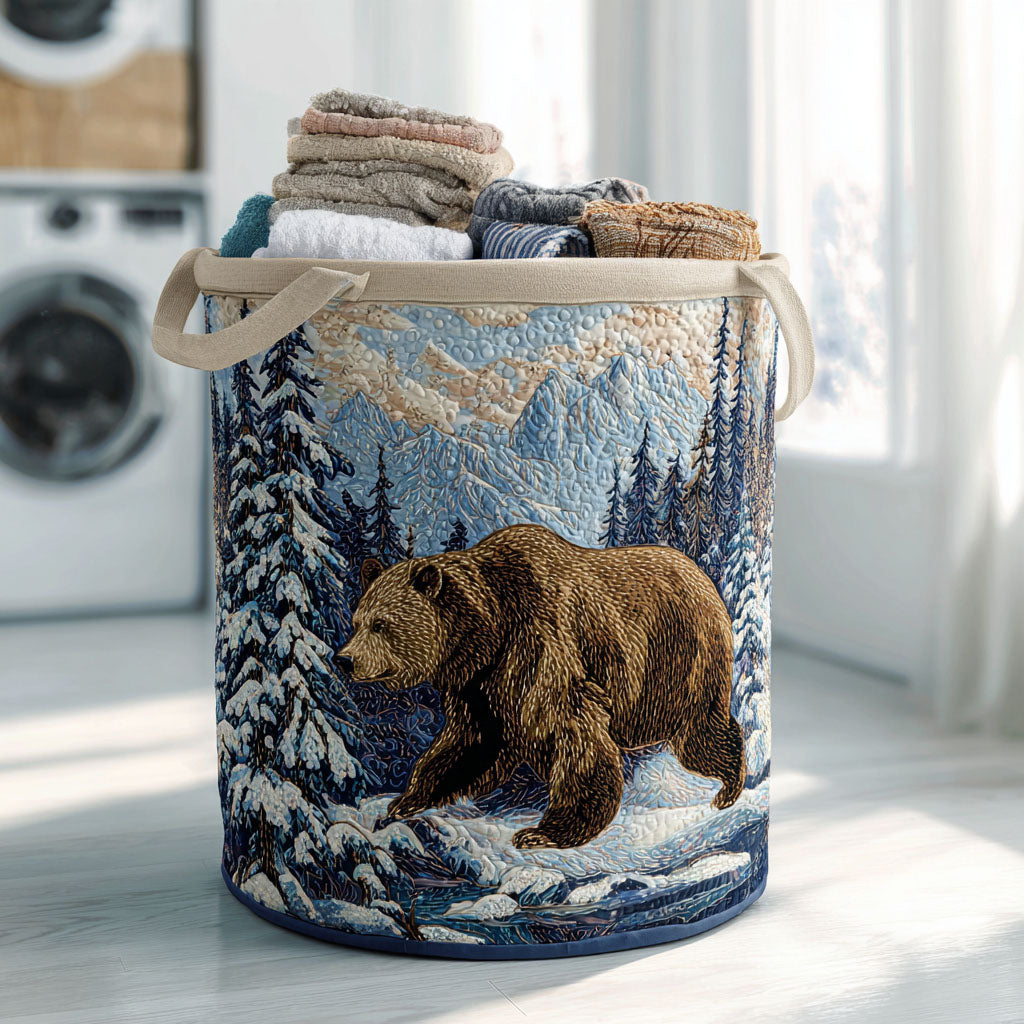 Frozen Creek Quilted Laundry Basket Decorative Quilted Laundry Basket for Neat Spaces