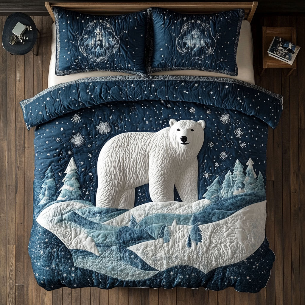 Frozen Moonlight Quilt Bedding Set King Comforter Winter Holiday Gift for Adults