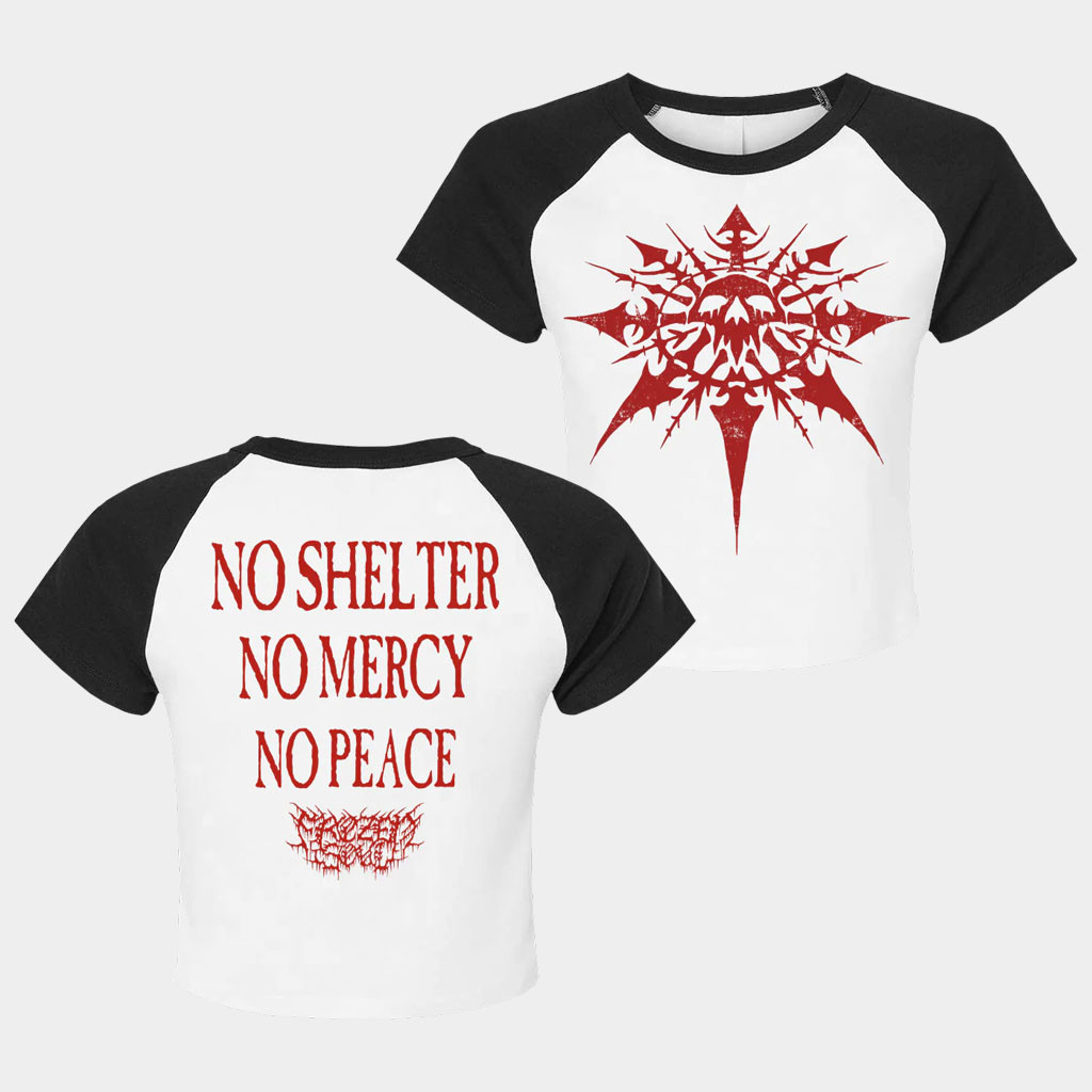 Frozen Soul Merch 2026 No Shelter No Mercy No Peace Cropped Shirt Gifts For Girlfriend