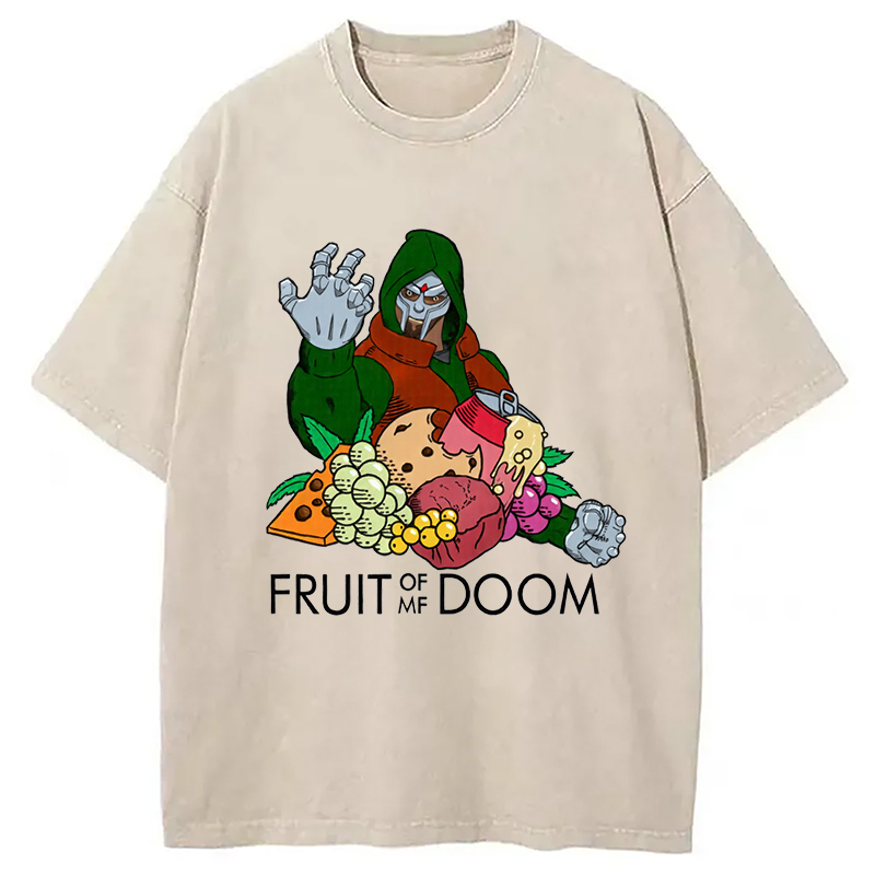 Fruit of MF DOOM Washed T-Shirt Cool Urban Street Style Shirt Gifts For Sister Fruit of MF DOOM Washed T-Shirt Cool Urban Street Style Shirt Gifts For Sister