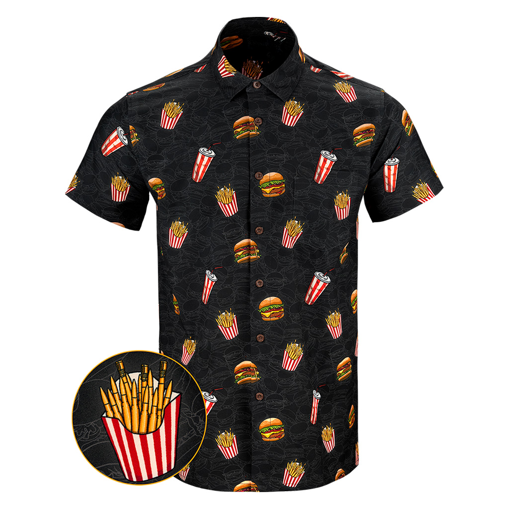 Fry-Day Button Down Shirt Tactical Shirt Hawaii Style Christmas Present For Son Fry-Day Button Down Shirt Tactical Shirt Hawaii Style Christmas Present For Son