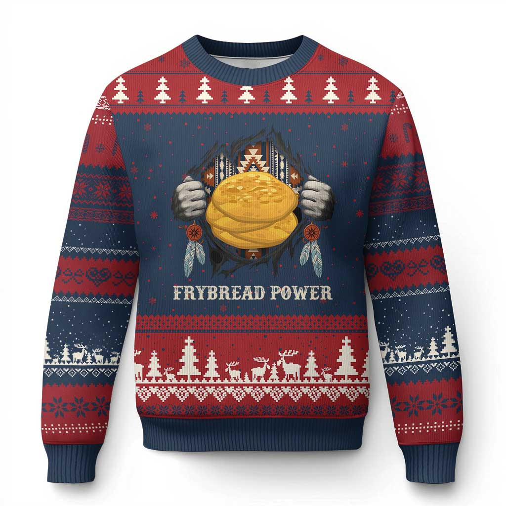 Frybread Power Ugly Christmas Sweater Native American Sweater Indian Food Themed Gifts