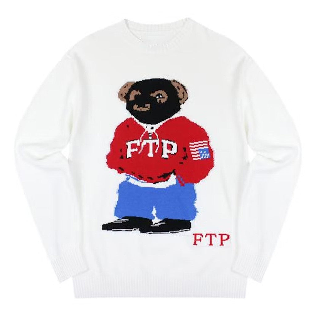 FTP Merch FTP Bear White Sweater Best Gifts For Husband