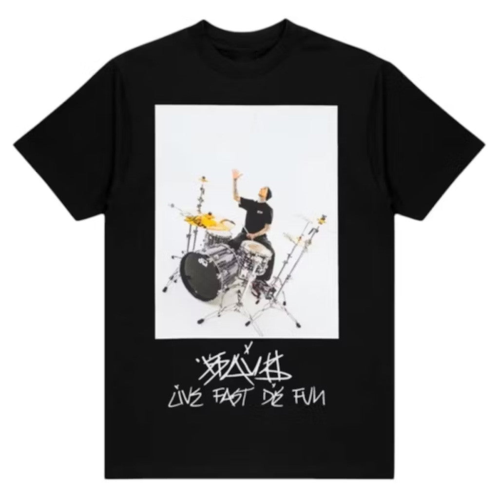 FTP Merch FTP x Famous Travis Barker Photo T-Shirt Black Gifts For Husband FTP Merch FTP x Famous Travis Barker Photo T-Shirt Black Gifts For Husband