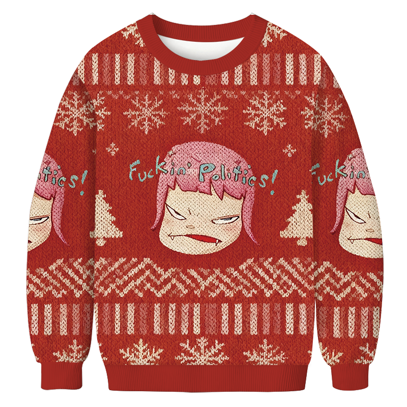 Fuckin Politics Christmas Ugly Sweatshirt Festive Xmas Winter Sweater Gift Ideas