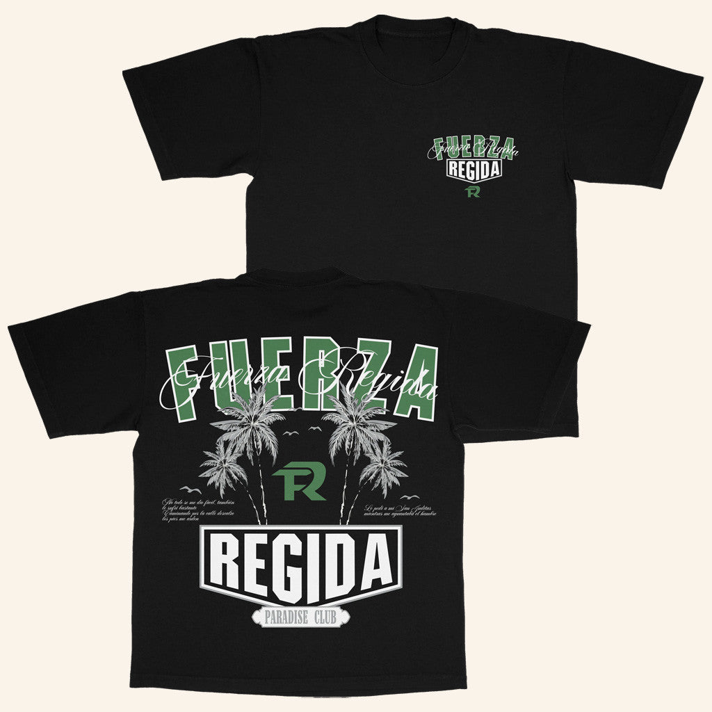 Fuerza Regida Merch Palms Paradise Black T-Shirt Present For Husband Fuerza Regida Merch Palms Paradise Black T-Shirt Present For Husband