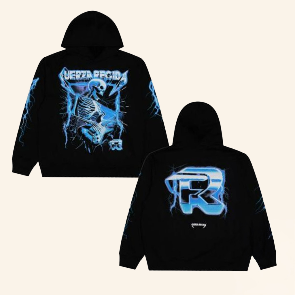 Fuerza Regida Merch Rocker Hoodie Black Christmas Gifts For Band Fans