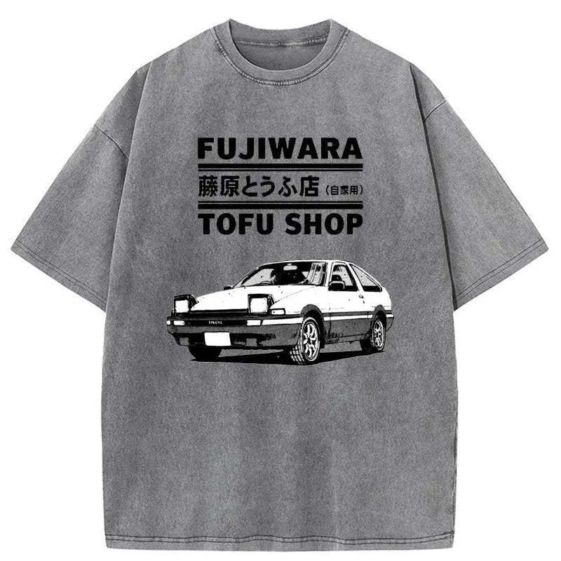 Fujiwara Tofu Shop Japan Washed T-Shirt Unisex Streetwear Graphic Style Gifts For Besties Fujiwara Tofu Shop Japan Washed T-Shirt Unisex Streetwear Graphic Style Gifts For Besties
