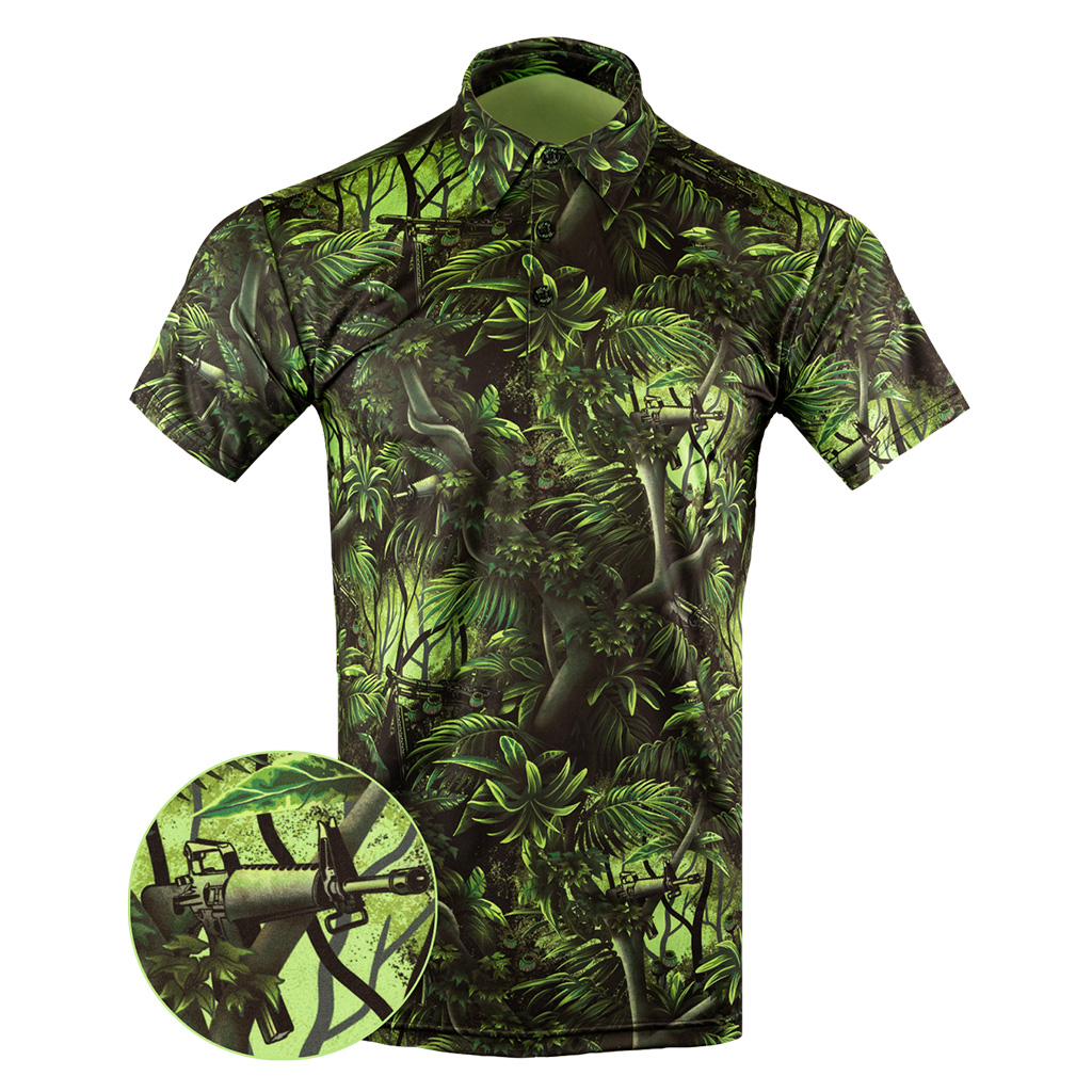 Full Metal Jacket Polo Shirt Tactical Aloha Print Polo Shirt Gun Lovers Birthday Gifts For Dad Full Metal Jacket Polo Shirt Tactical Aloha Print Polo Shirt Gun Lovers Birthday Gifts For Dad