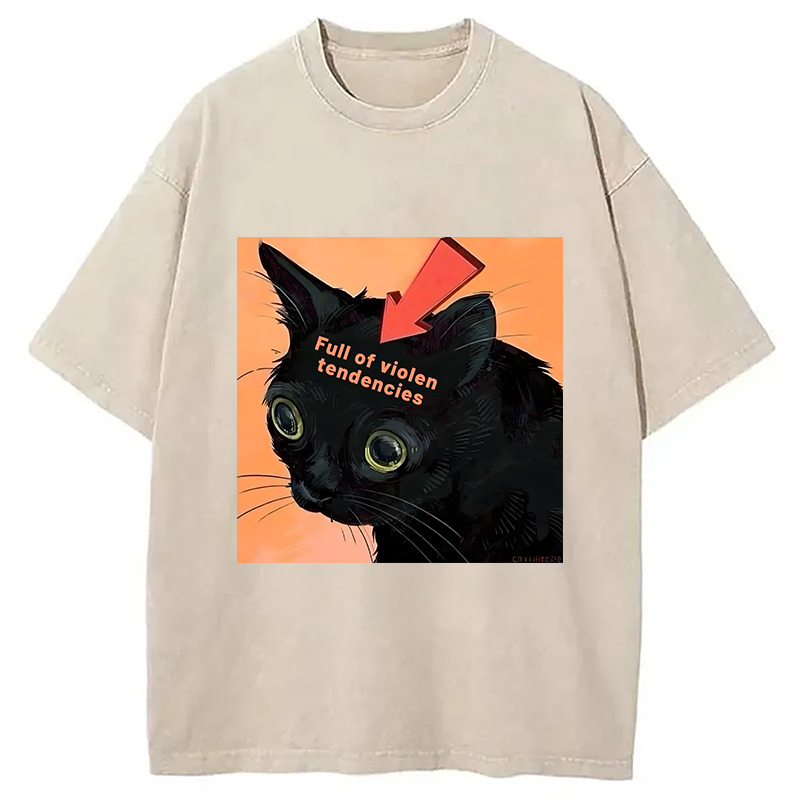 Full of Violen Tendencies Washed T-Shirt Everyday Comfort Graphic Shirt Gifts For Sister