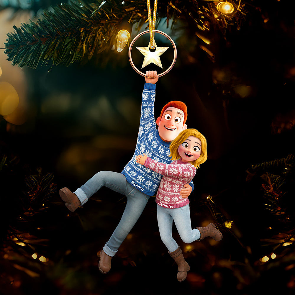 Fun Hanging Couple Ornament - Personalized Gifts For Couple - Cute Christmas Tree Gift Idea