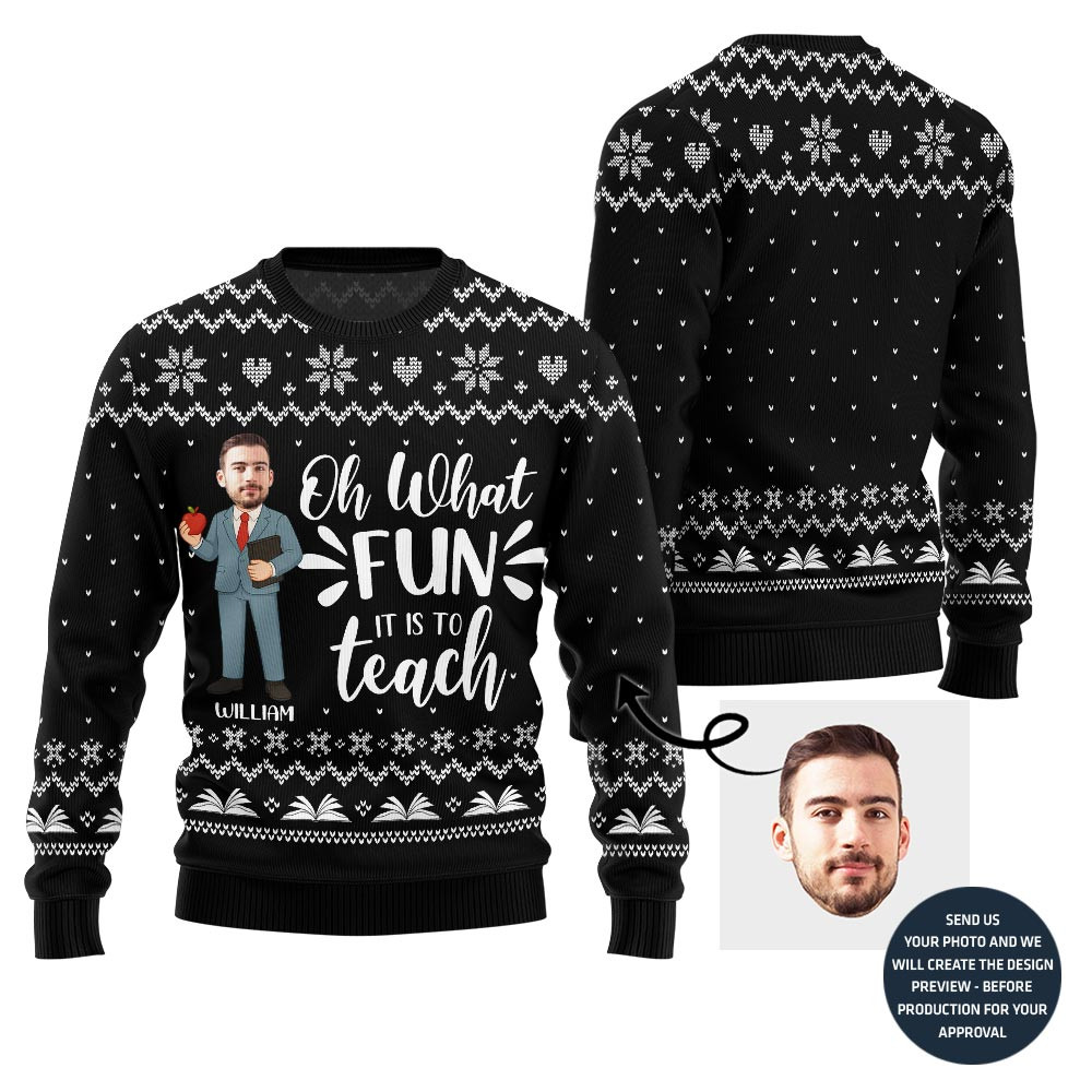 Fun Teach Ugly Christmas Sweater For Men Special Merch Gift Idea for Festive Celebrations