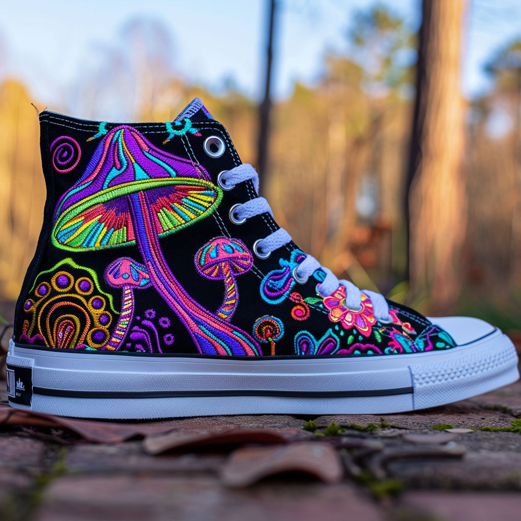 Fungi Flash Canvas High Tops Merch For Women