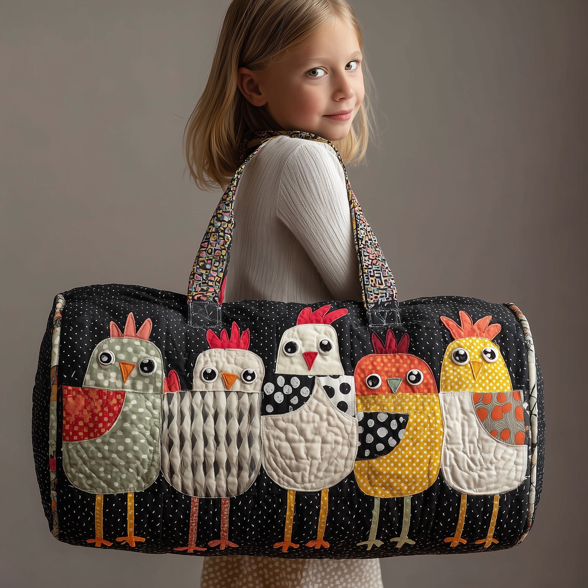 Funky Chicken Quilted Duffle Bag Gift For Dad