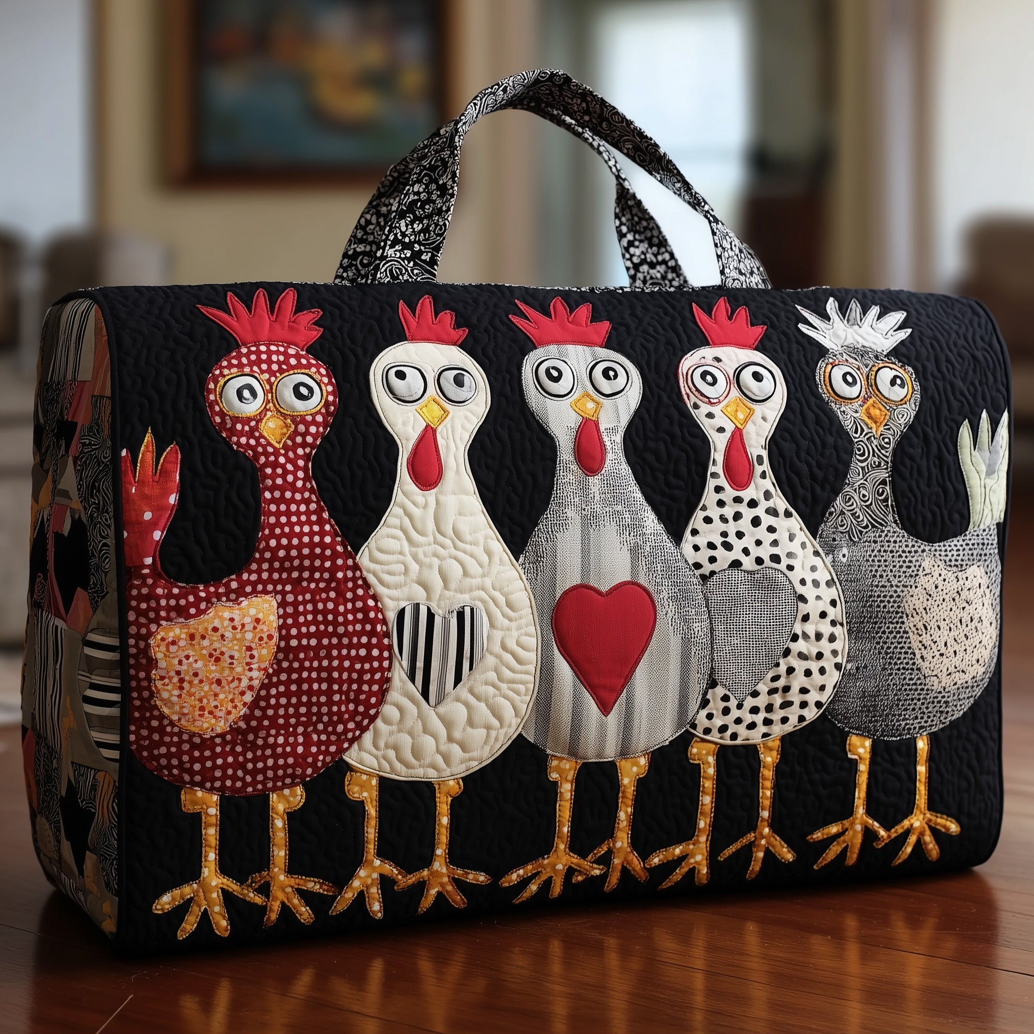 Funky Chicken Quilted Duffle Bag Gift For Family