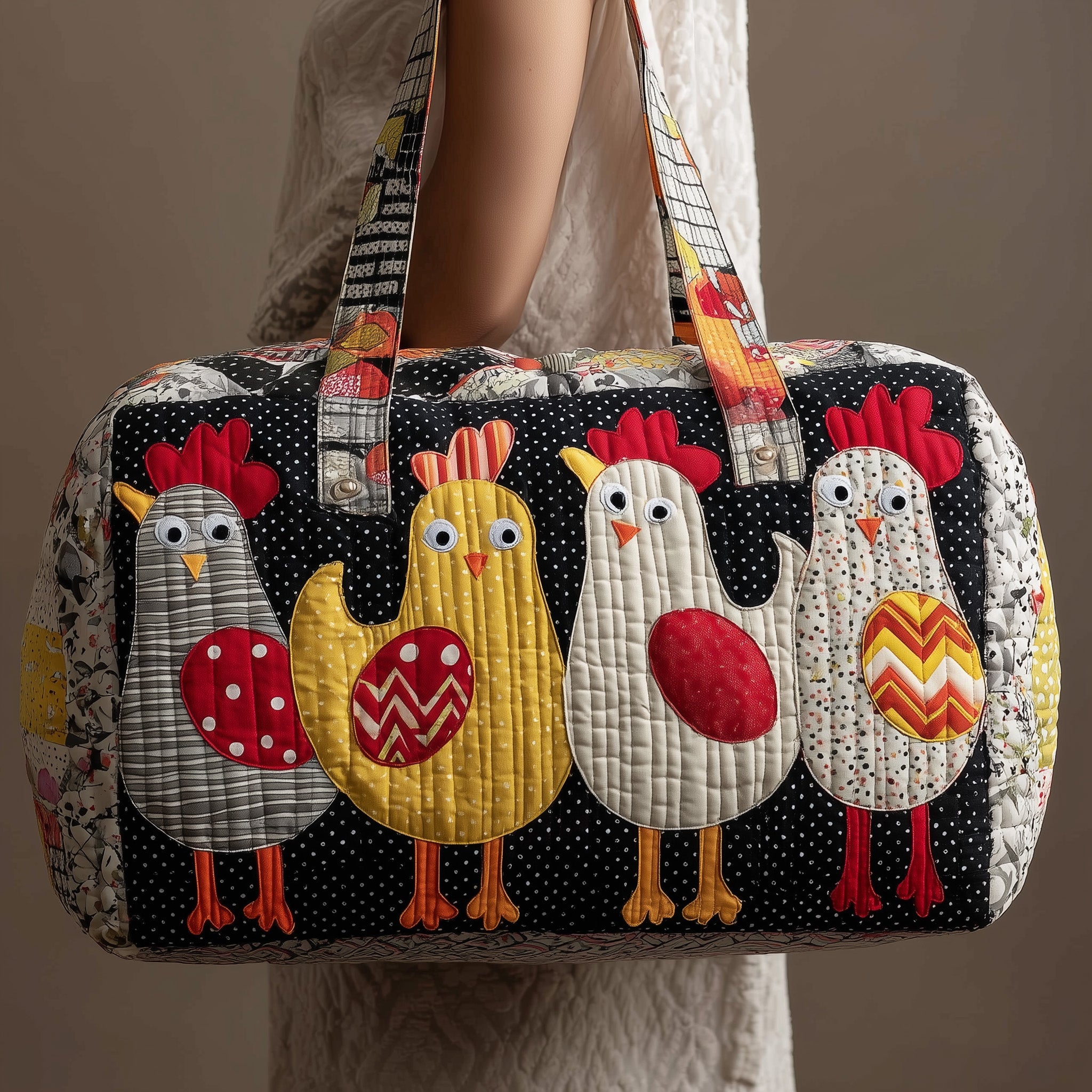 Funky Chicken Quilted Duffle Bag Gift For Kids