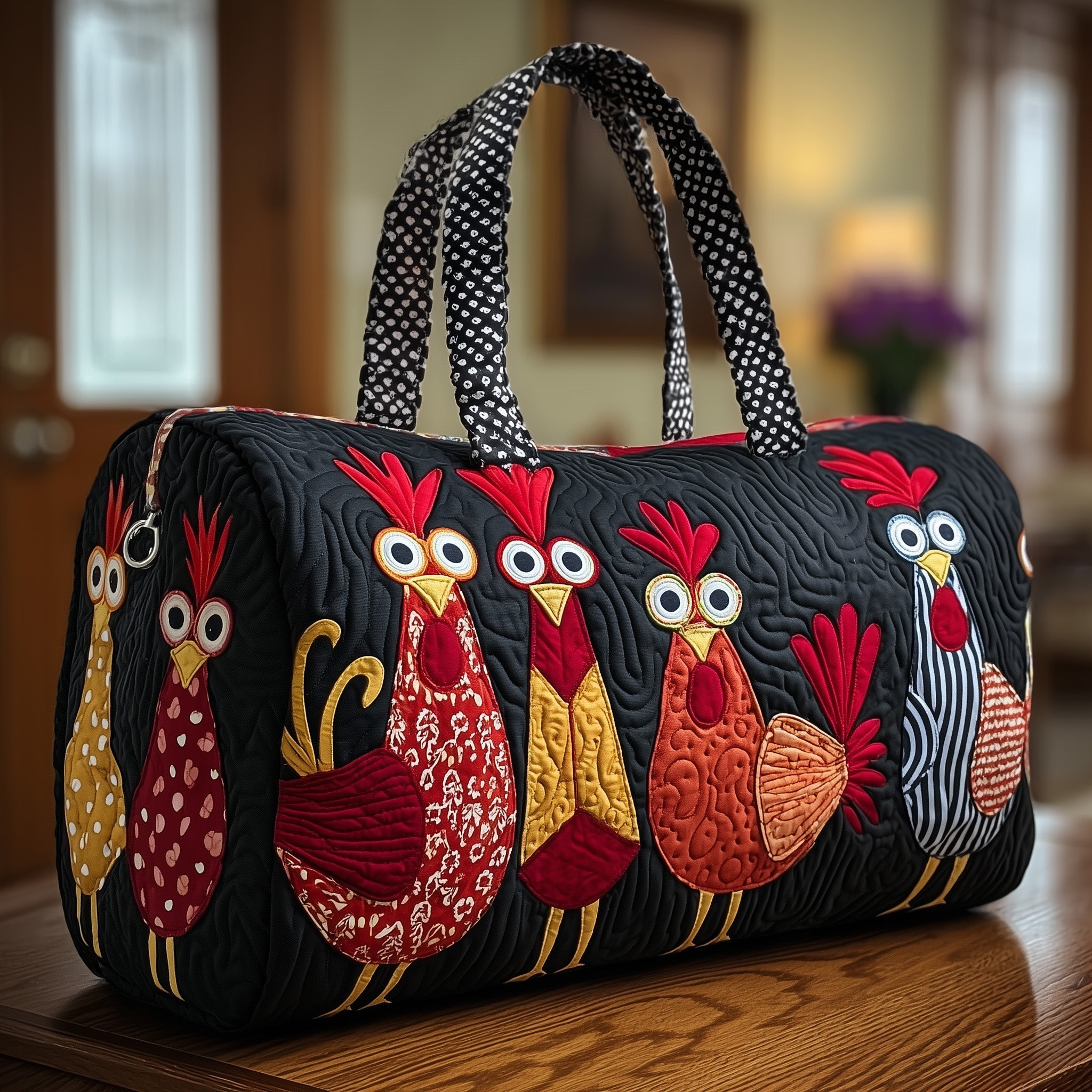 Funky Chicken Quilted Duffle Bag Practical And Versatile