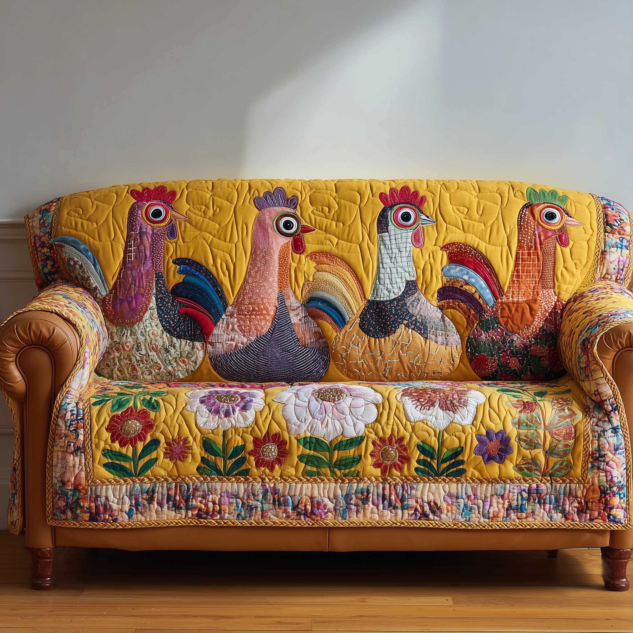 Funky Chicken Quilted Sofa Cover Funky Abrasion Sofa Best Gifts For Chicken Owners