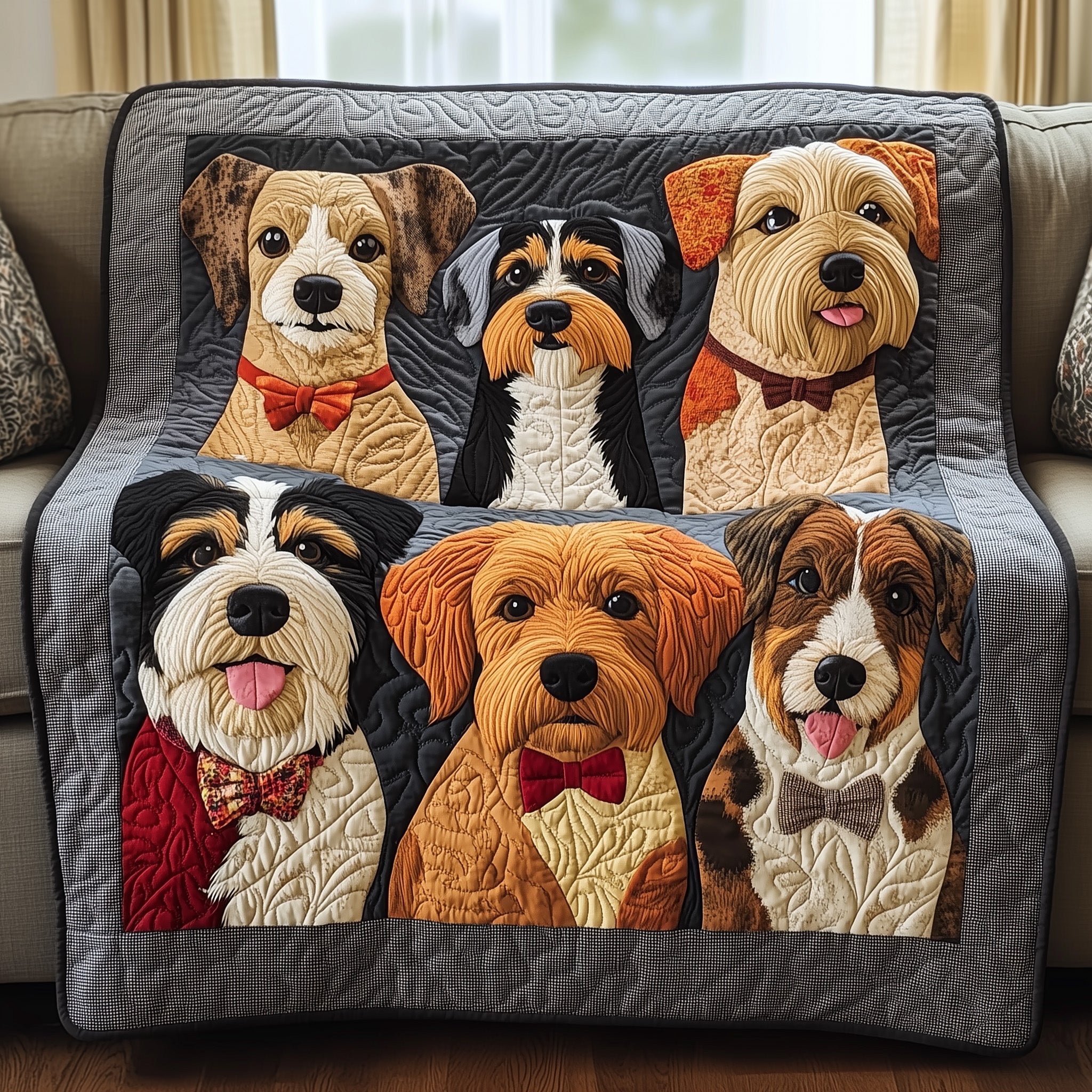 Funky Dog Quilted Blanket Best Couch Throw BlanketDog Dad Fathers Day Gifts