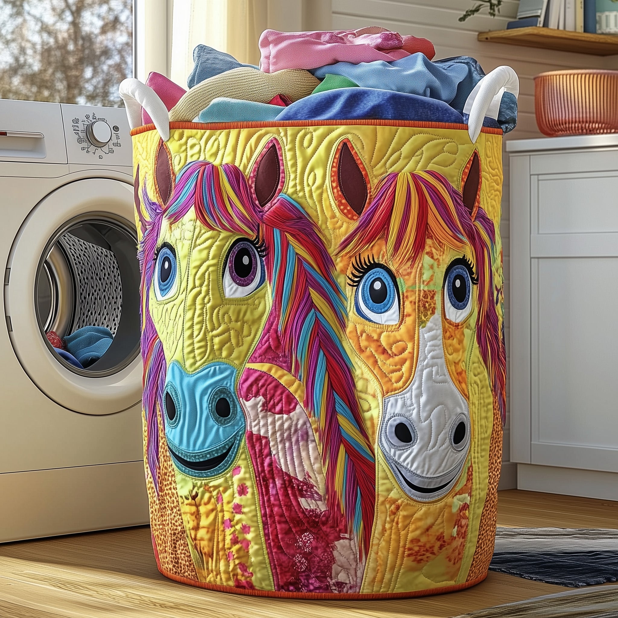 Funky Horse Quilted Laundry Basket Gift Ideas For Horse Lovers