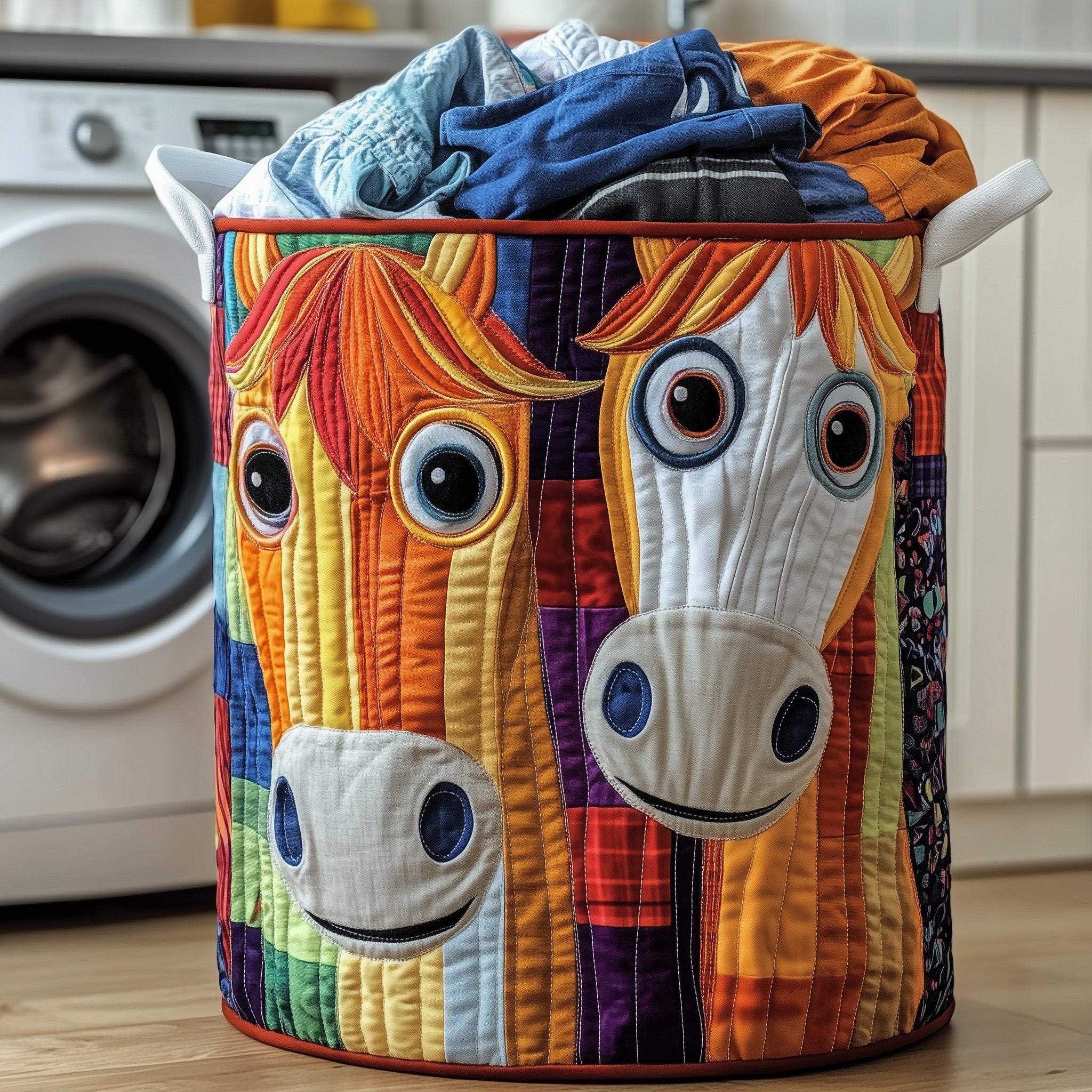 Funky Horse Quilted Laundry Basket Horse Riding Gifts