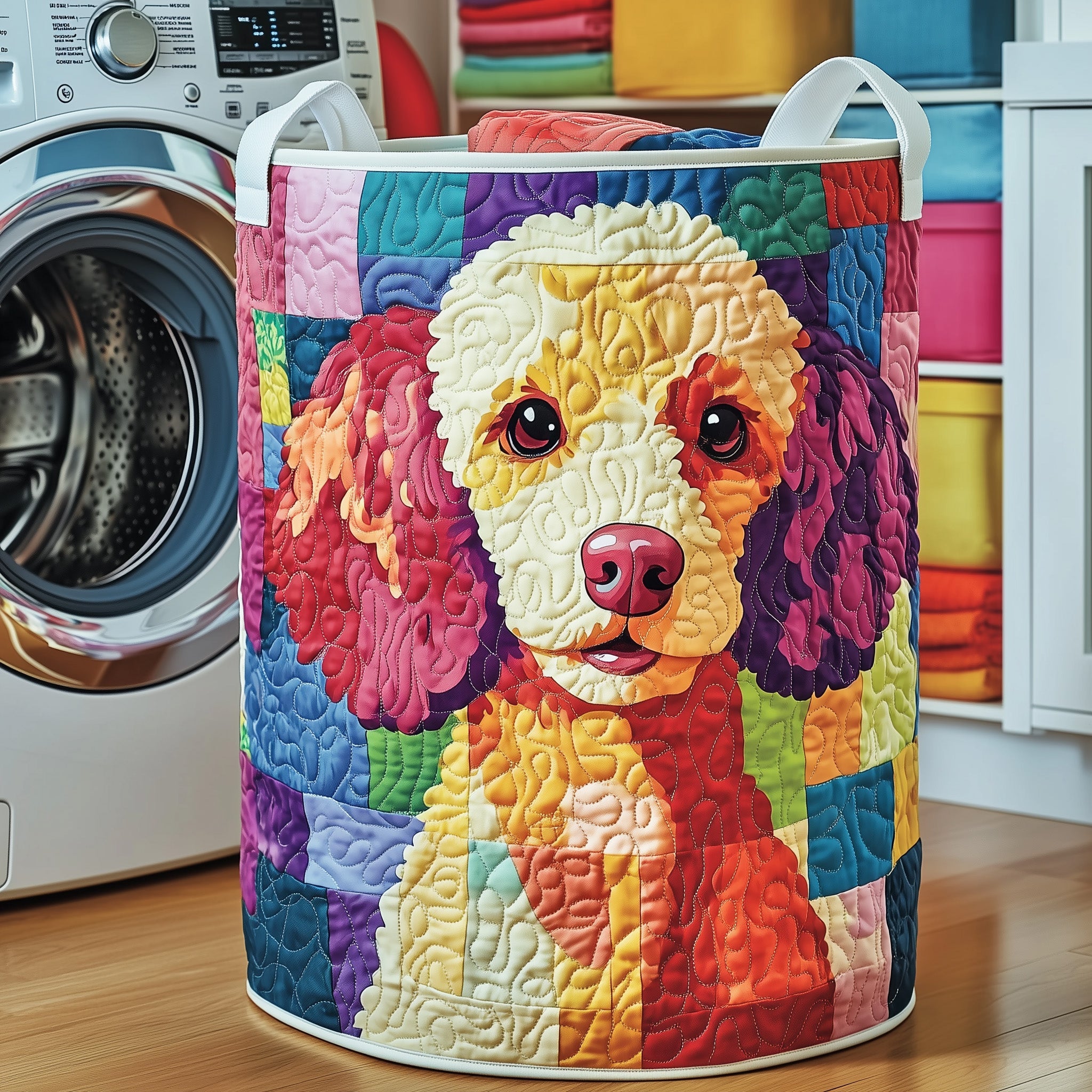 Funky Poodle Quilted Laundry Basket French Bulldog Items Gifts