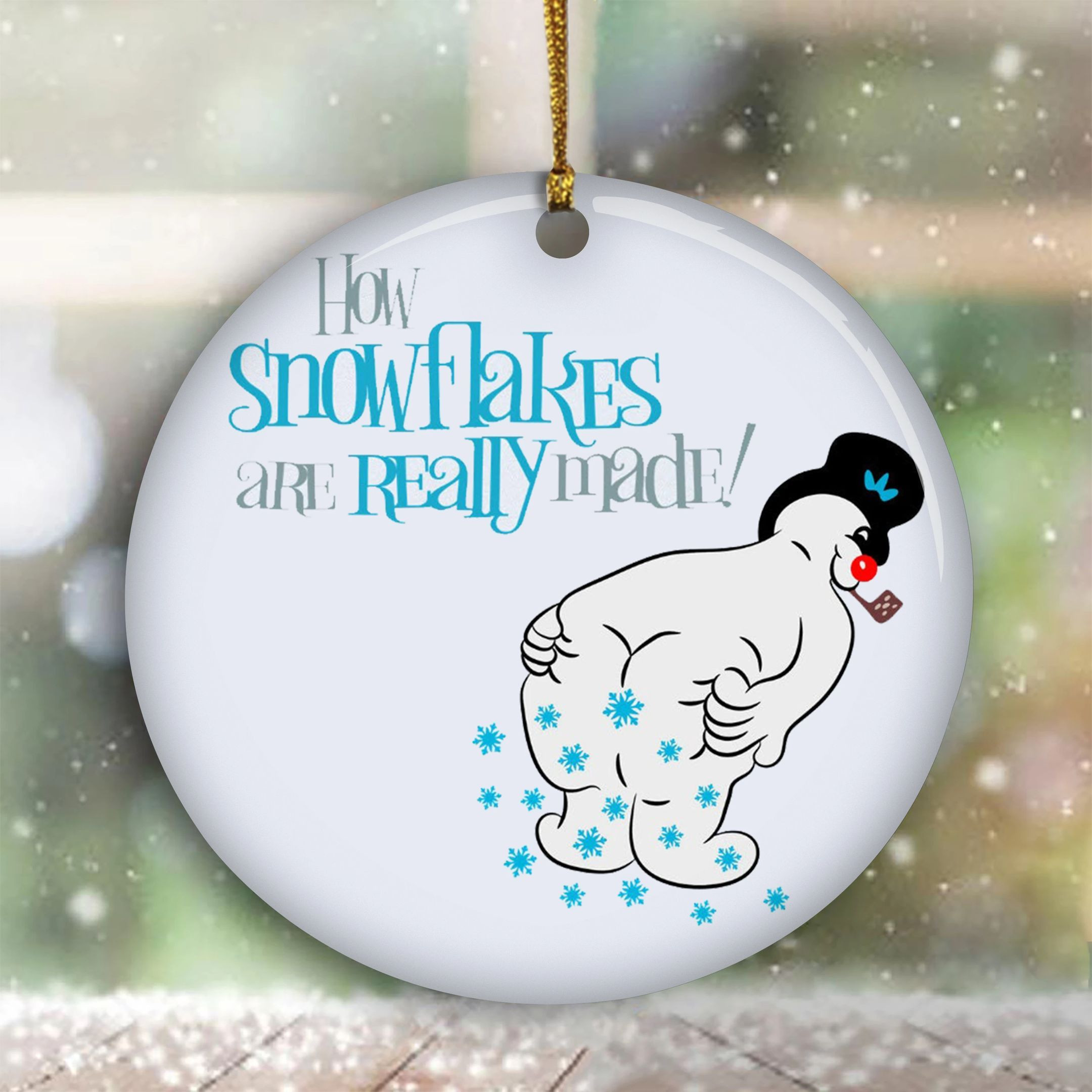 Funny 2024 Christmas Ornament Snowman How Snowflakes Are Really Made Xmas Ornament Tree Decor