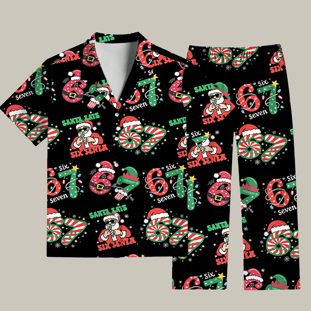 Funny 67 Meme Christmas Pajama Set Cute Xmas Clothing Christmas Gift Ideas For Mom