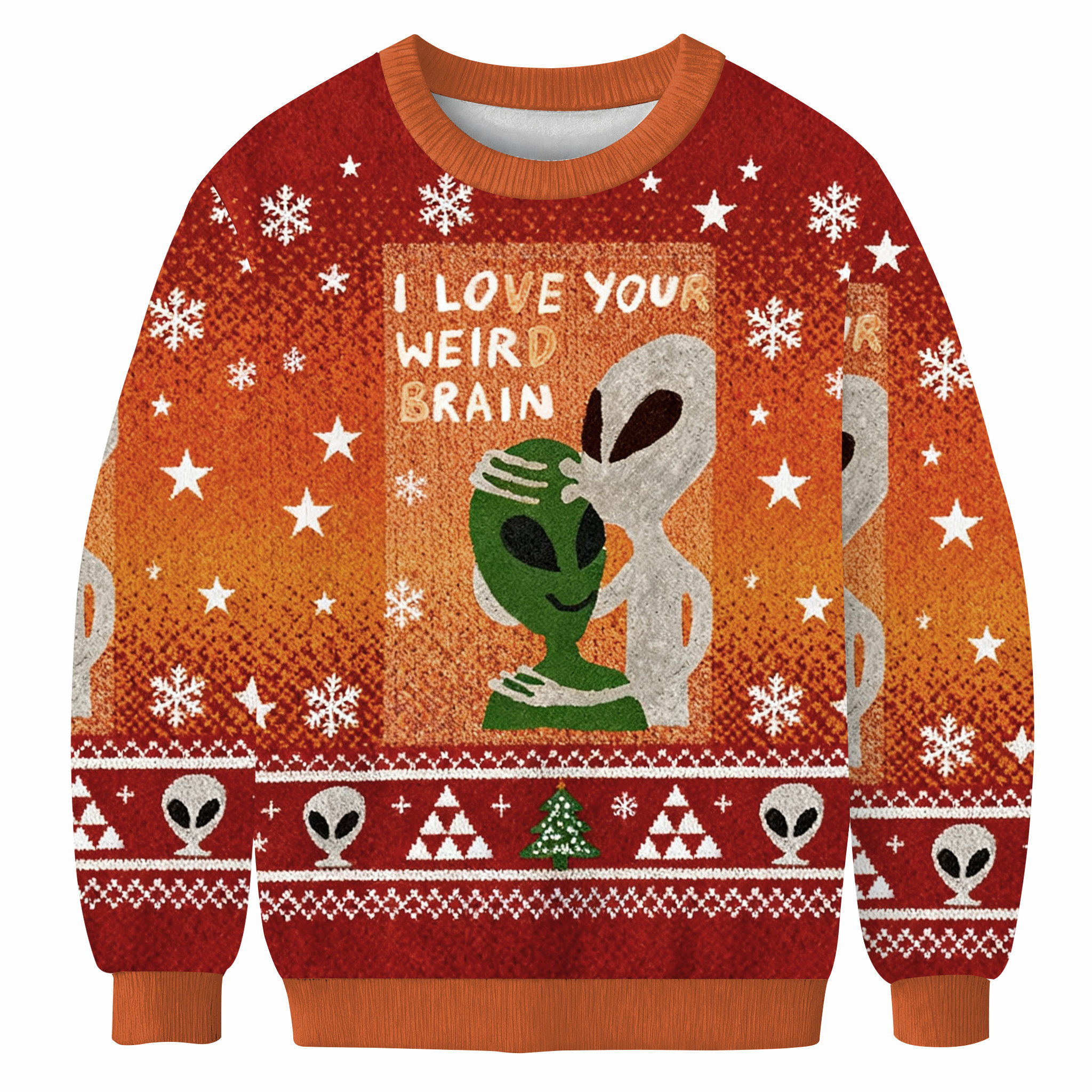 Funny Aliens I Love Your Weird Brain Christmas Ugly Sweater Xmas Wear Unique Christmas Gifts