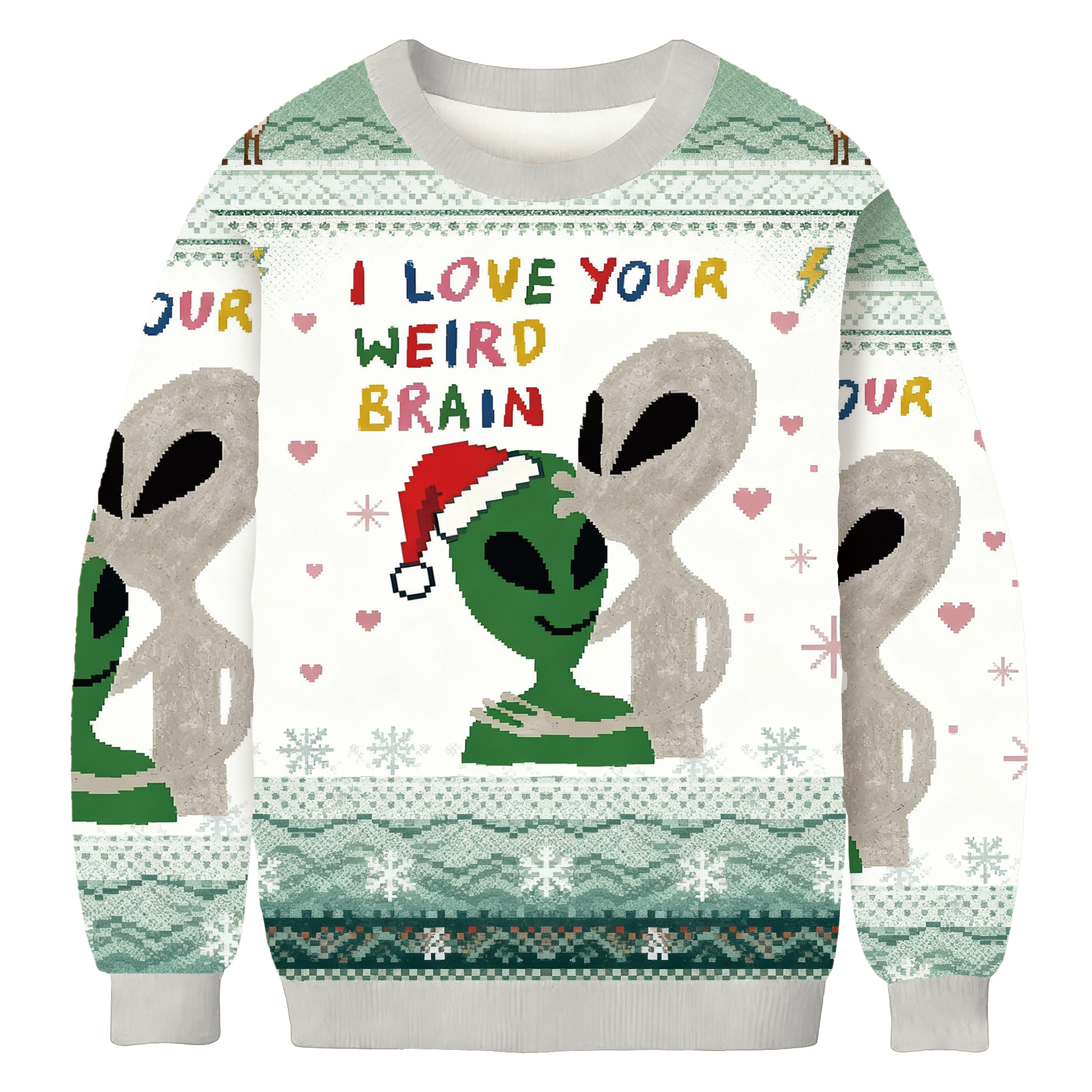 Funny Aliens With I Love Your Weird Brain Christmas Ugly Sweater Xmas Wear Christmas Ideas