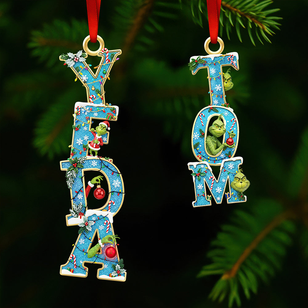 Funny Alphabet Tree Ornament Personalized Christmas Gifts - Cute Christmas Tree Gift Idea