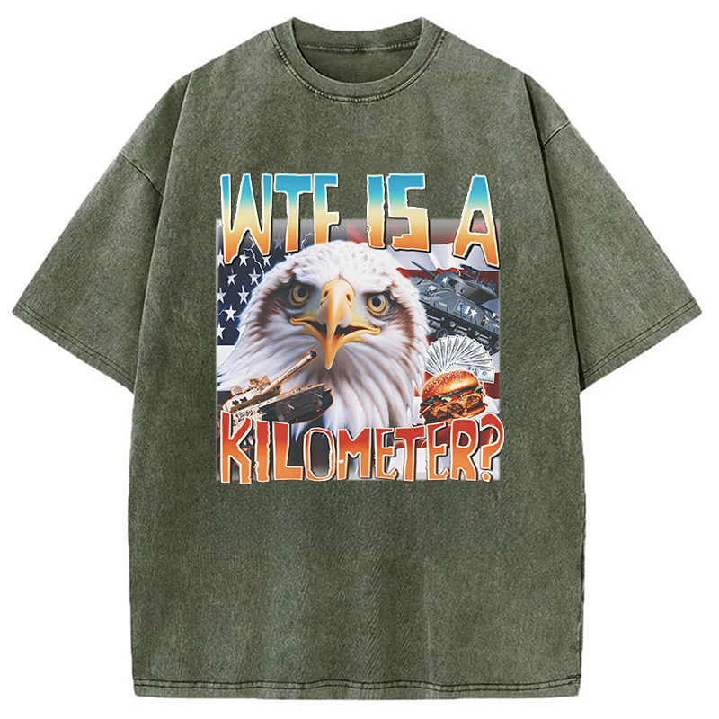 Funny America Freedom Eagle Meme Washed T-Shirt Unisex Streetwear Graphic Style Gifts For Besties