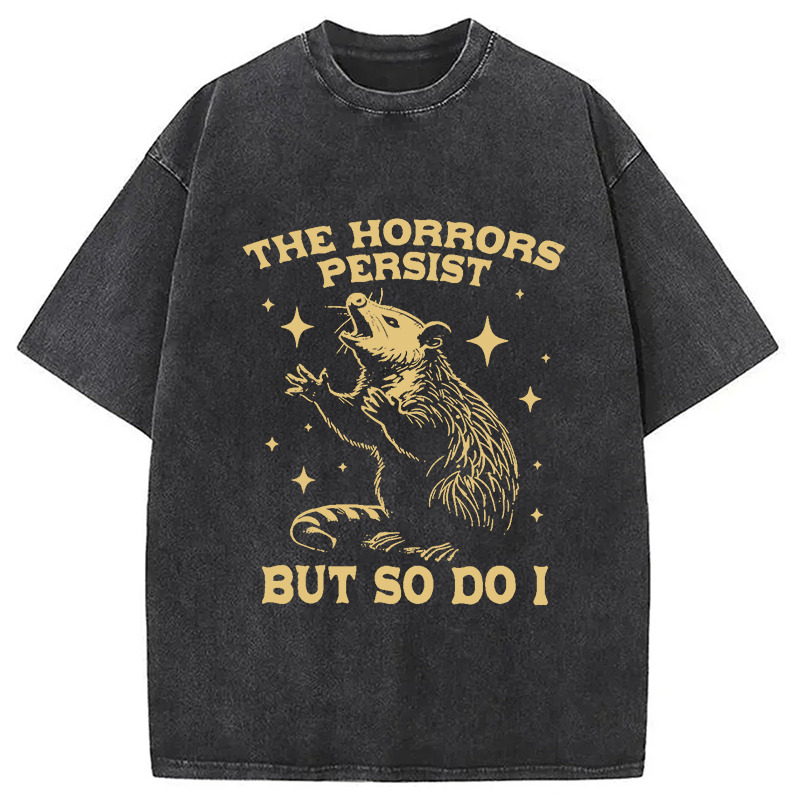 Funny Angry Opossum Possum Washed T-Shirt Funny Quote Unisex Shirt Gifts For Best Friend