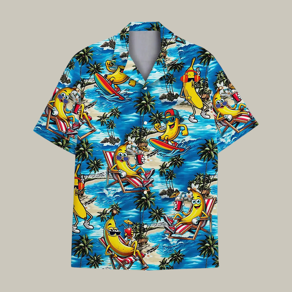 Funny Banana Hawaiian Shirt Hula Banana Shirt Summer Beach Vibe Gift For Husband