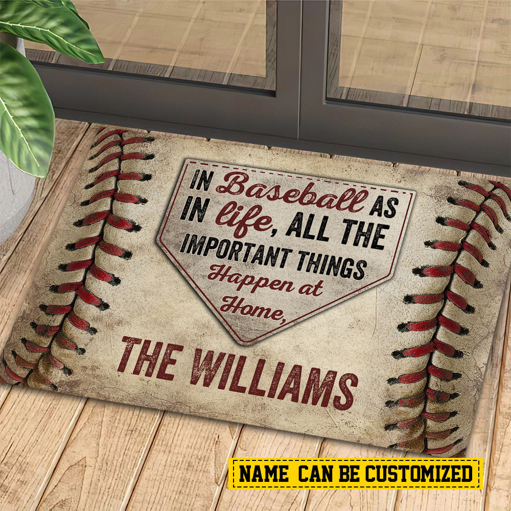 Funny Baseball Doormat In Baseball As In Life All The Important Things Personalized Baseball Doormat For Home Decor Housewarming Gift Welcome Mat Gift For Baseball Lovers