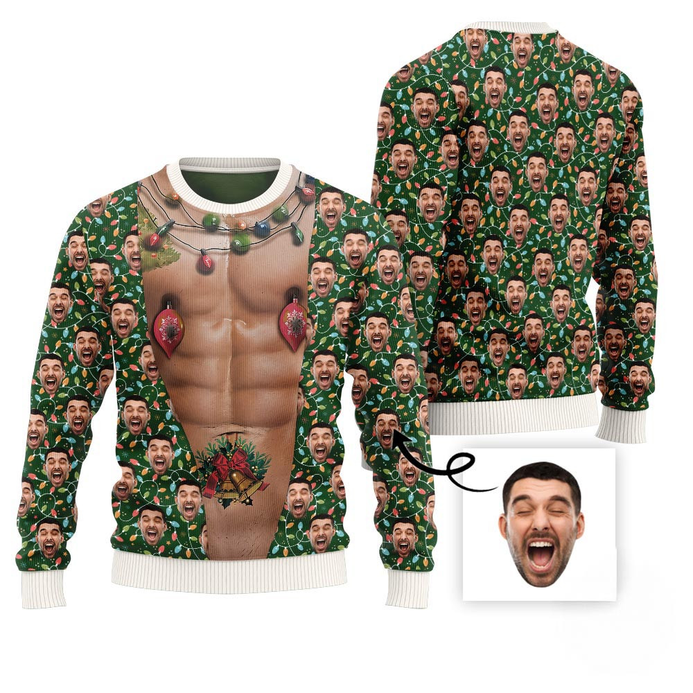 Funny Beast Mode Custom Face Gym Body Ugly Christmas Sweater Christmas Gift Ideas For Mom