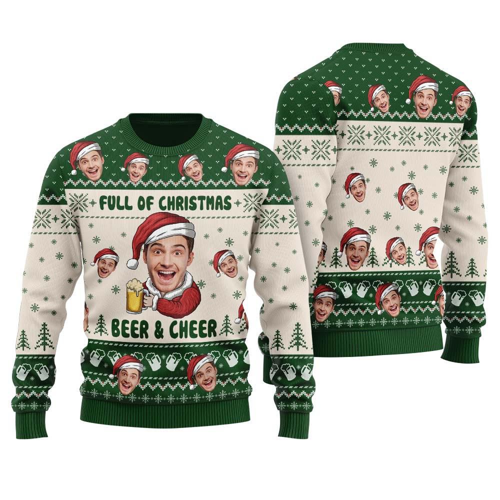 Funny Beer And Cheer Personalized Christmas Sweater Christmas Vacation Sweater