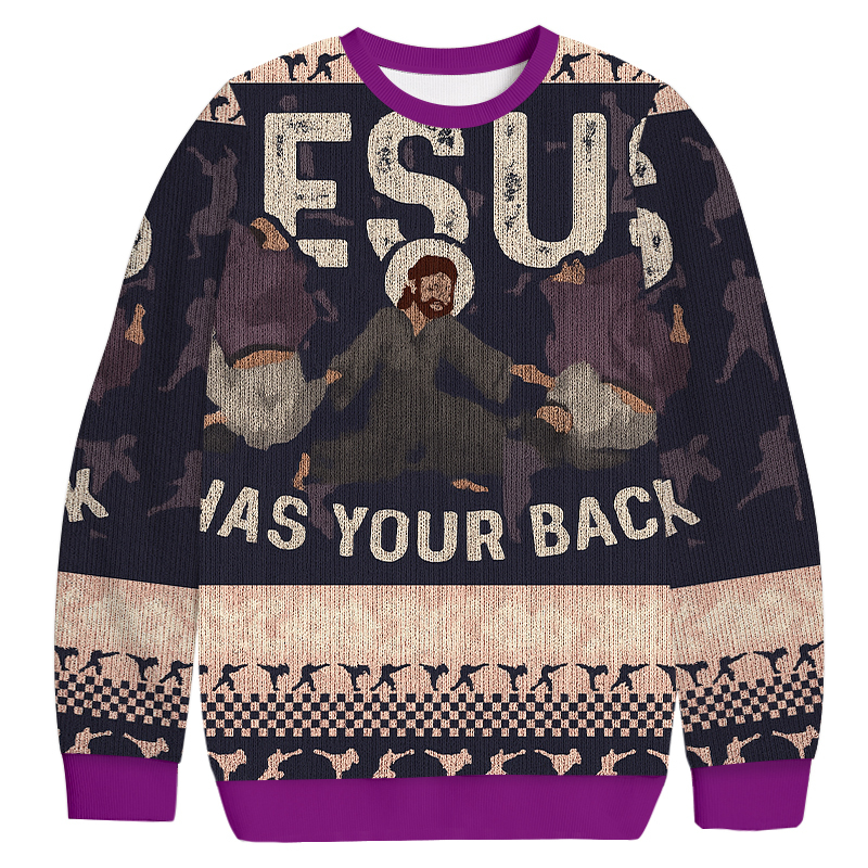 Funny Biblical Figure Has Your Back Christmas Ugly Sweatshirt Christmas Gift For Friends