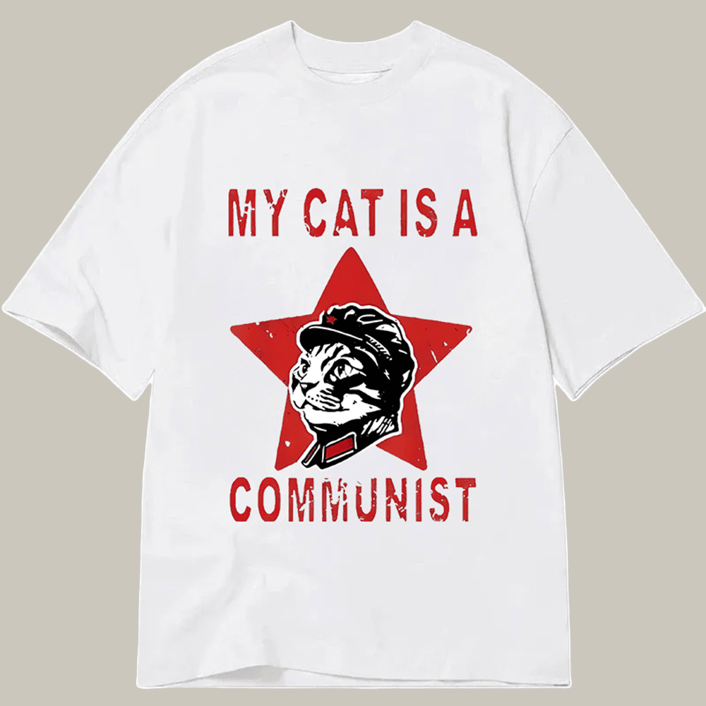 Funny Black Cat Is A Communist Classic T-Shirt Meme Shirt Gifts For Cat Lovers
