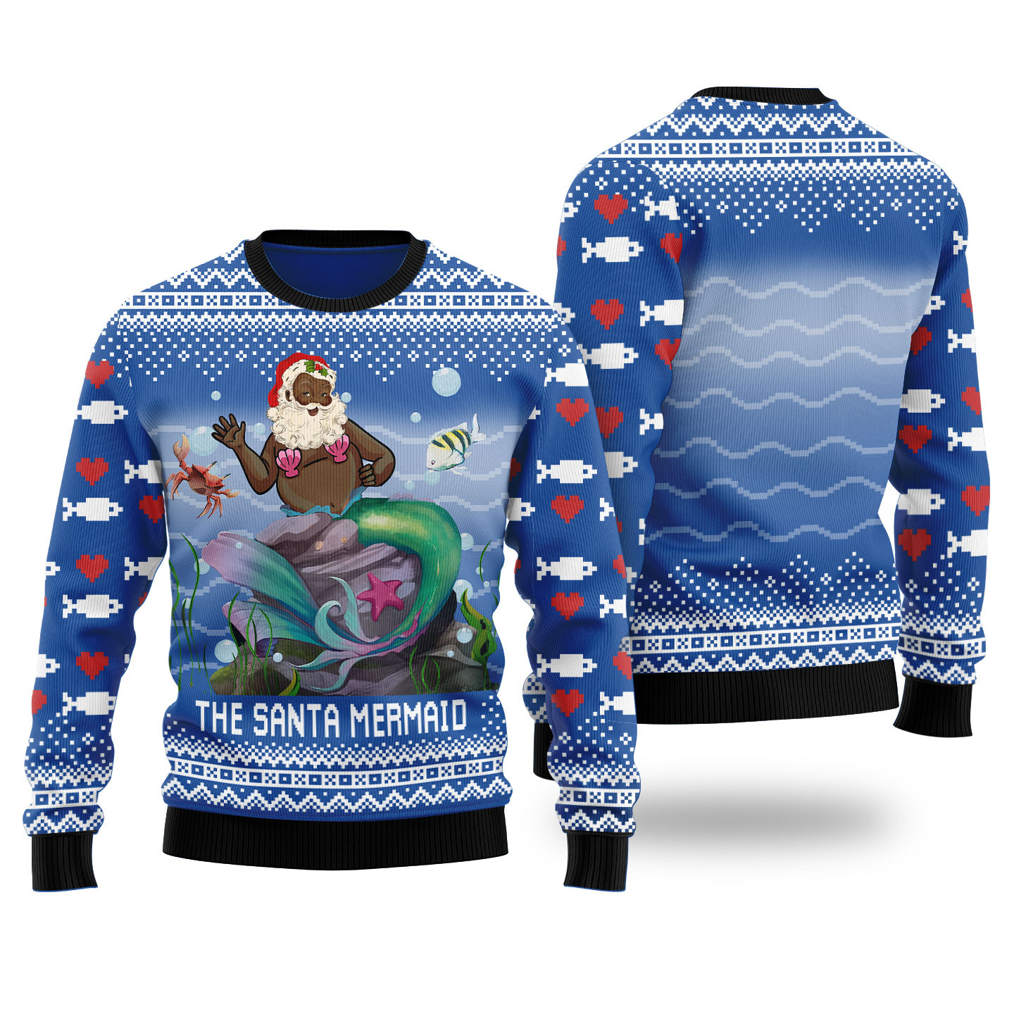 Funny Black Santa Mermaid Royal Ugly Christmas Sweaters Meaningful Holiday Gift Merch to Show You Care