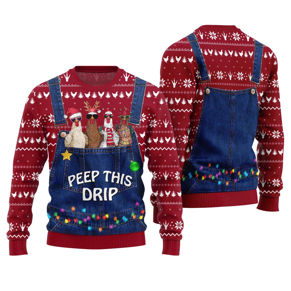 Funny Boss Chicken Farm Ugly Christmas Sweater Meaningful Holiday Gift Merch to Show You Care