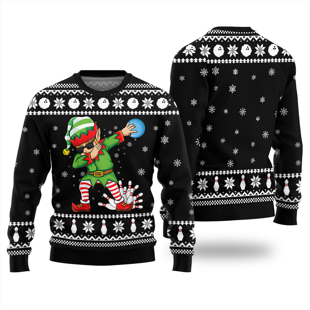 Funny Bowling Ugly Christmas Sweater Meaningful Holiday Gift Merch to Show You Care