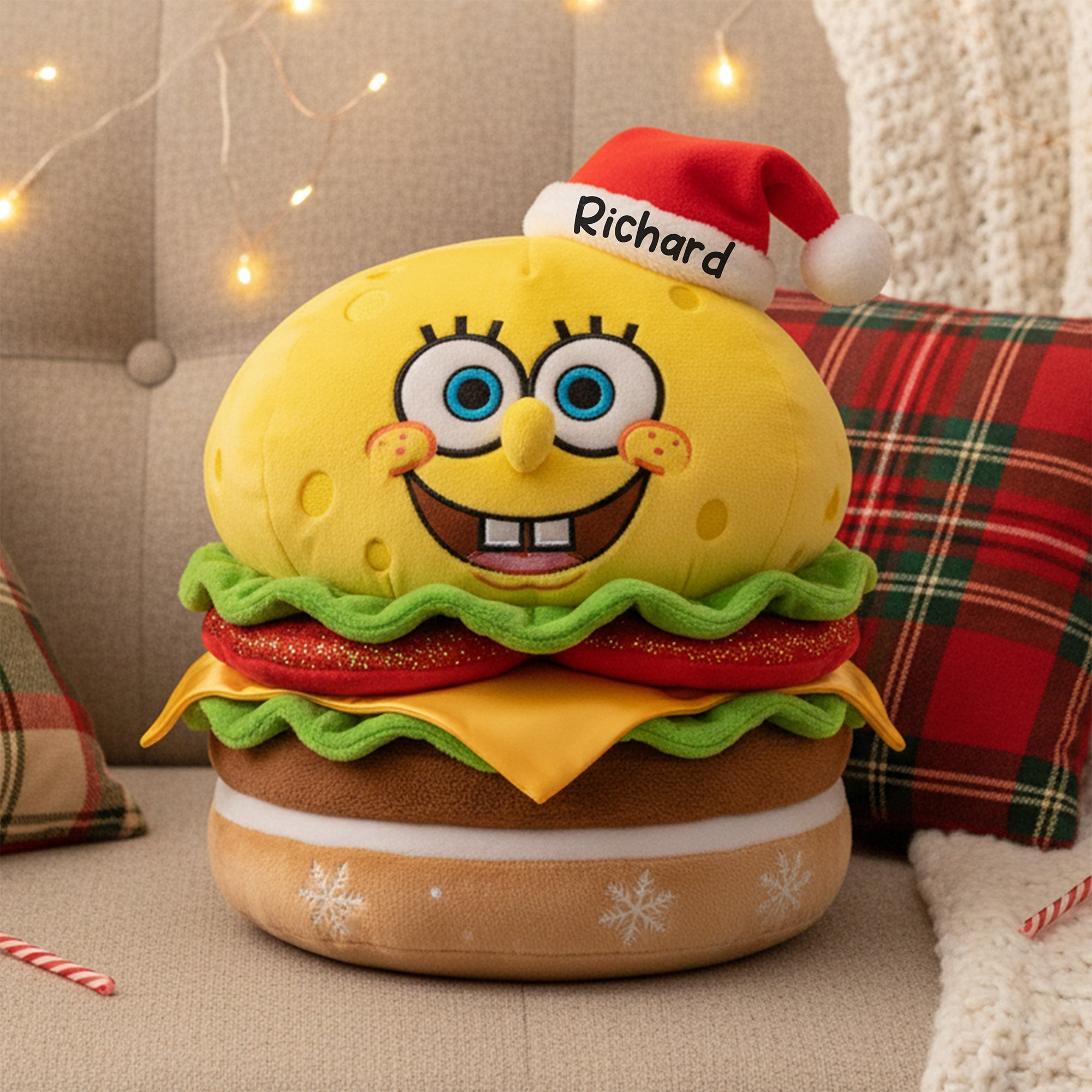 Funny Burger Custom Shape Pillow - Personalized Gifts For Kid - Funny Gift Ideas For Christmas Party Game