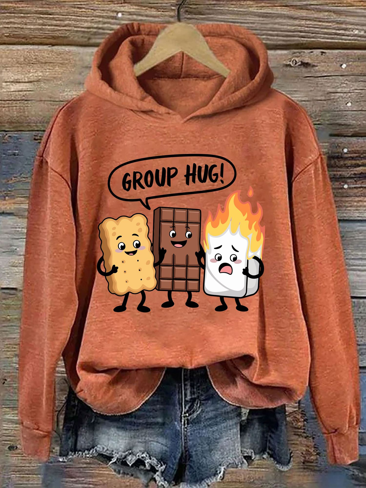 Funny Camping Lover Hoodie Group Hug Novelty Clothing Gift Ideas For Wife