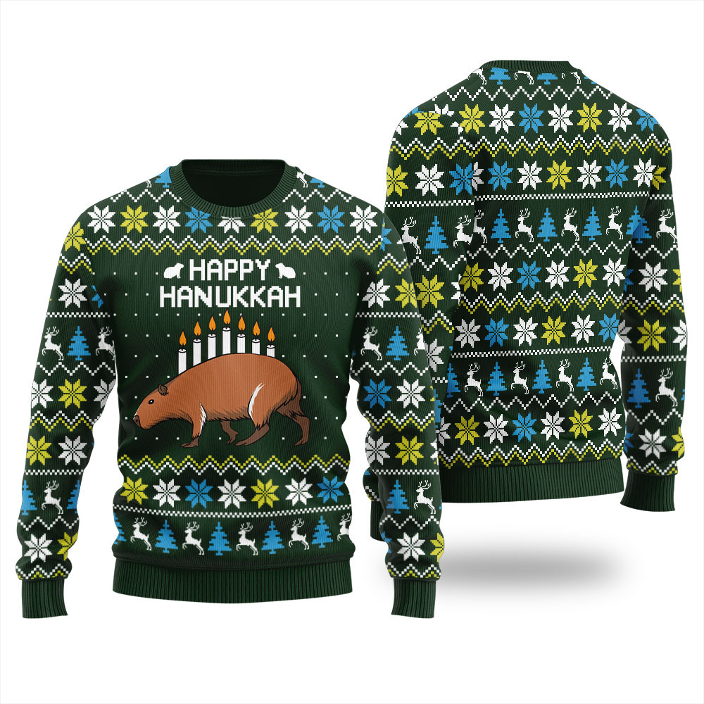 Funny Capybara Mens Ugly Christmas Sweater Festive Sweatshirt for Christmas Celebrations